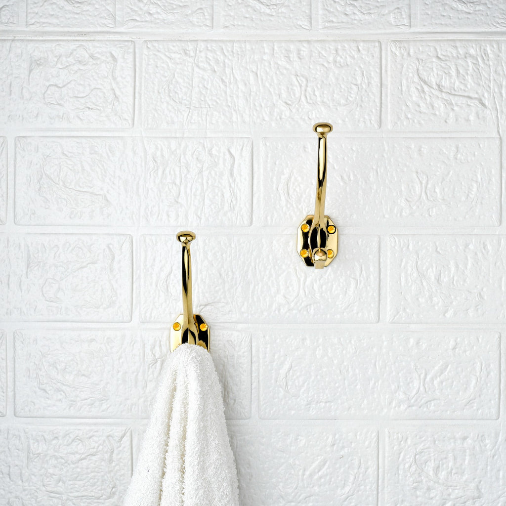 LamJum Solid Brass Double Prong Hook Set of 2