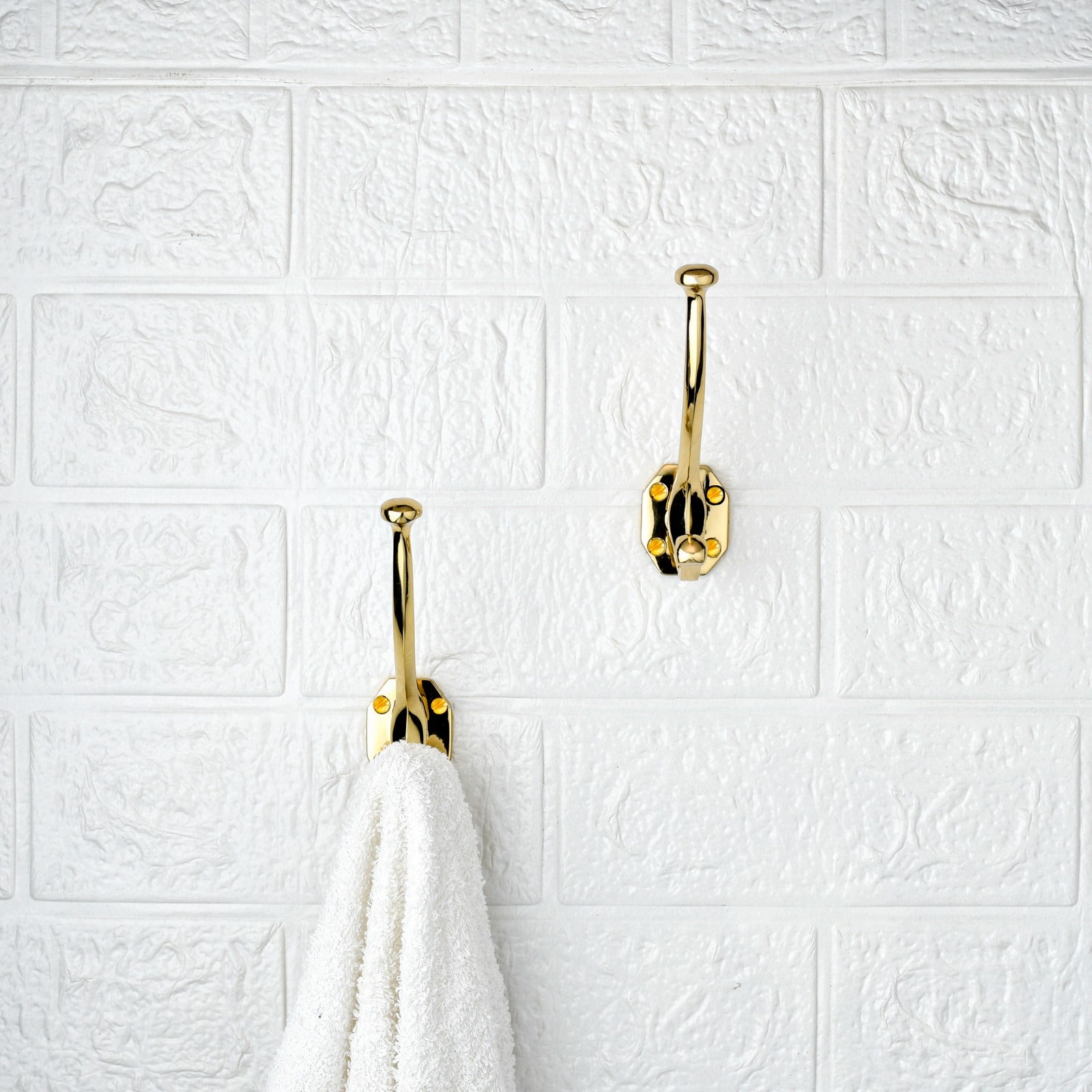 LamJum Solid Brass Double Prong Hook Set of 2