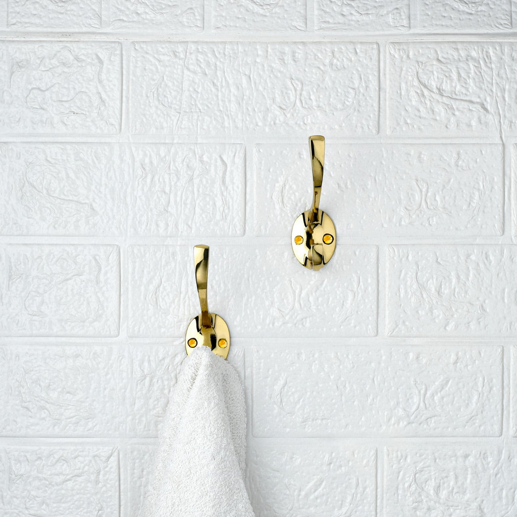 LamJum Solid Brass Hook with Sleek and Minimal design Set of 2