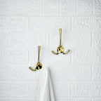 LamJum Solid Brass Triple Prong Hook Set of 2