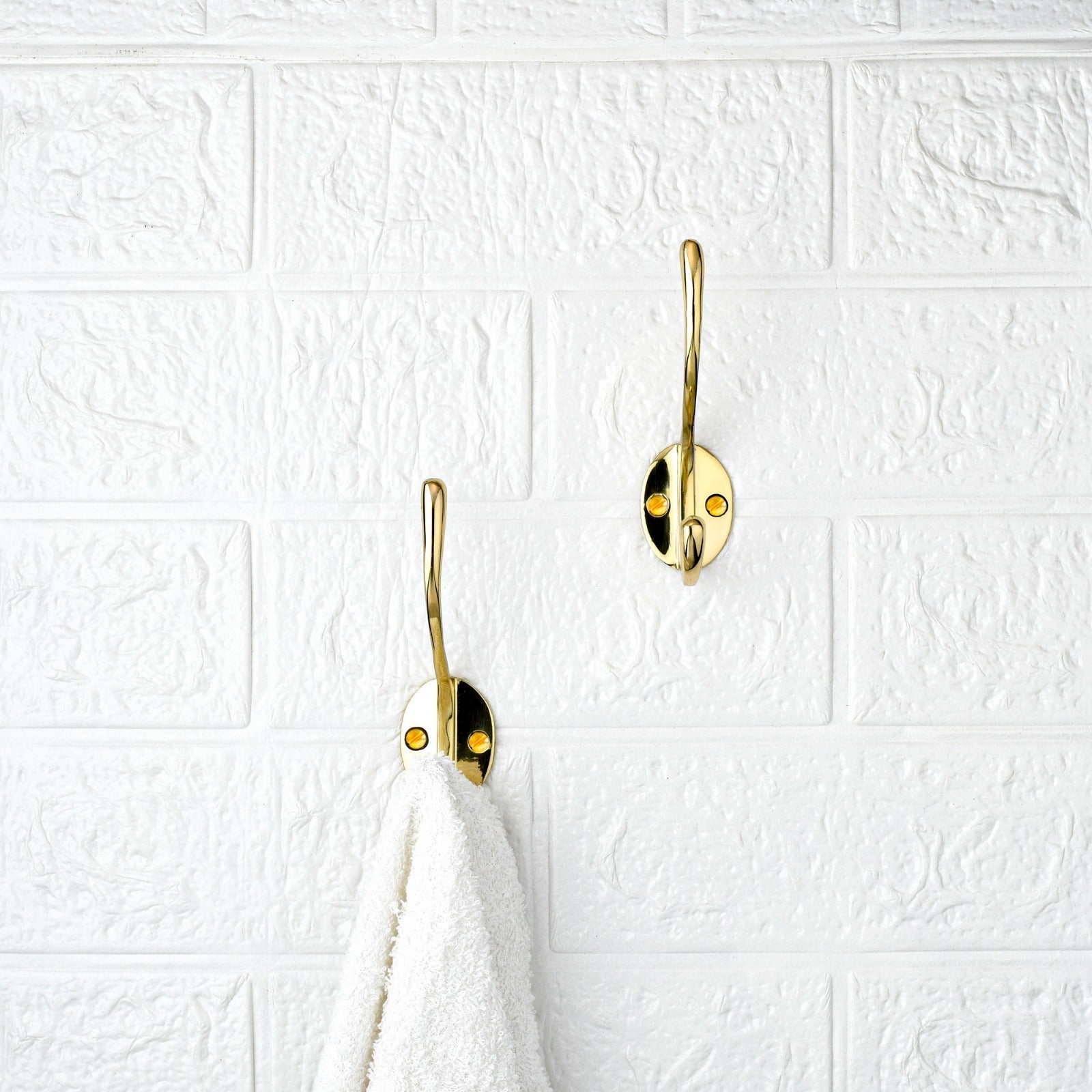LamJum Solid Brass Hook with Sleek Symmetrical design MultiPurpose Hook Set of 2