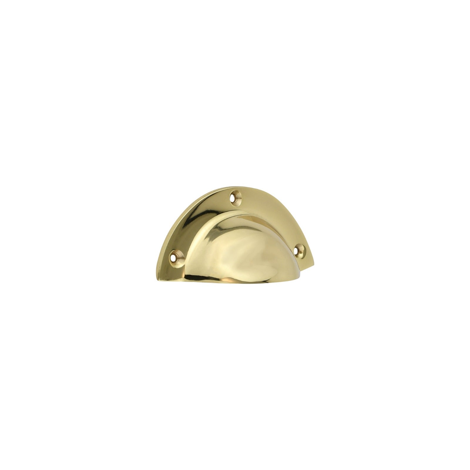 LamJum Polished Brass Cup Shaped Drawer Pull With Lacquered Finish Set of 2