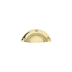 LamJum Polished Brass Cup Shaped Drawer Pull With Lacquered Finish Set of 2